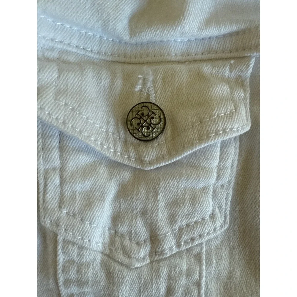 Copper Key White Denim Trucker Jacket Girls Size 6 Stretch Cotton F94BC300X - Picture 6 of 7